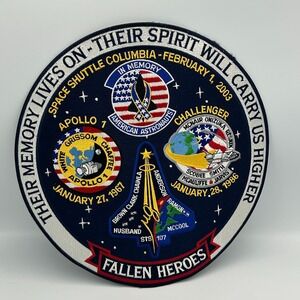 NASA Patch Fallen Heroes Challenger Apollo Astronauts Large 12" Space Shuttle